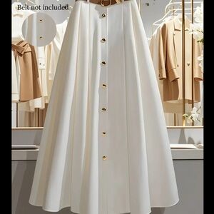 Elegant White Button-Down Skirt